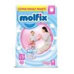 پوشک مولفیکس شورتی سایز 5 بسته 60 عددی اصل ترکیه