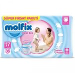 پوشک مولفیکس شورتی سایز 7 بسته 36 عددی اصل ترکیه