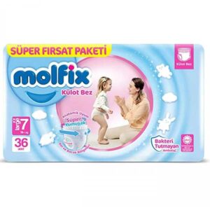 پوشک مولفیکس شورتی سایز 7 بسته 36 عددی اصل ترکیه