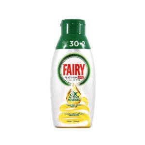 ژل ماشین ظرفشویی فیری مدل پلاتینیوم All In One با رایحه لیمو 650 میل